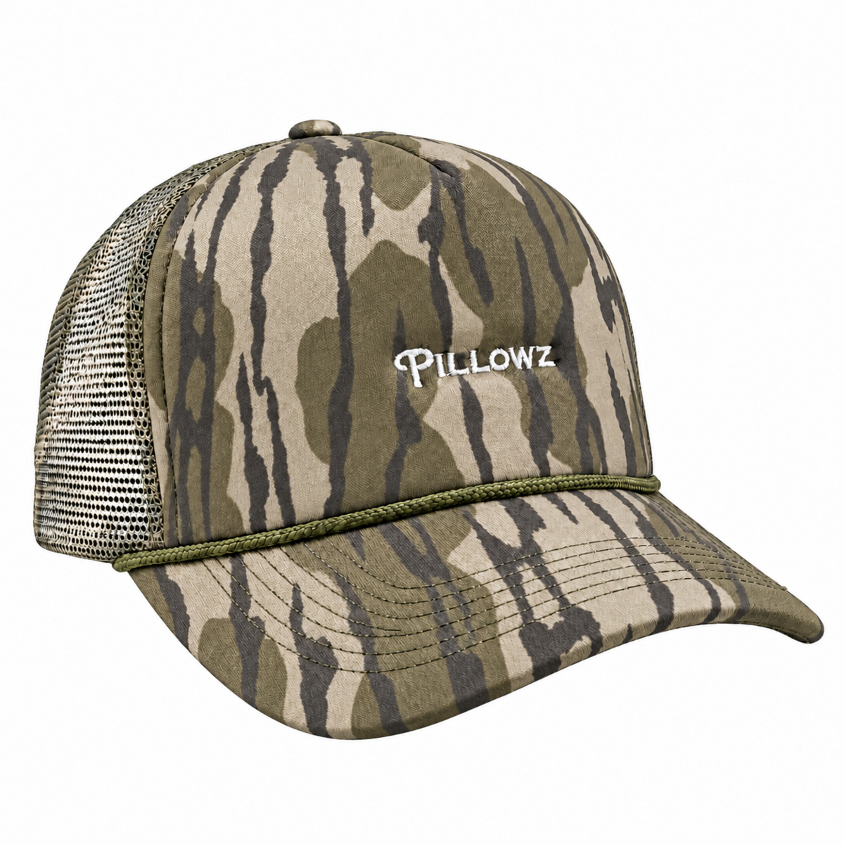 Pillowz Stitch Logo Foam Trucker Backwoods Camo