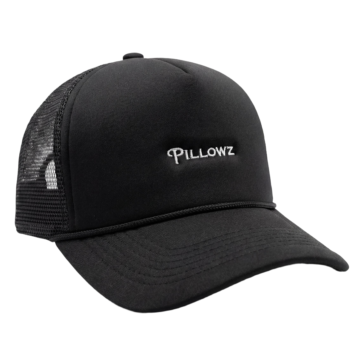 Pillowz Stitch Logo Foam Trucker Midnight Black