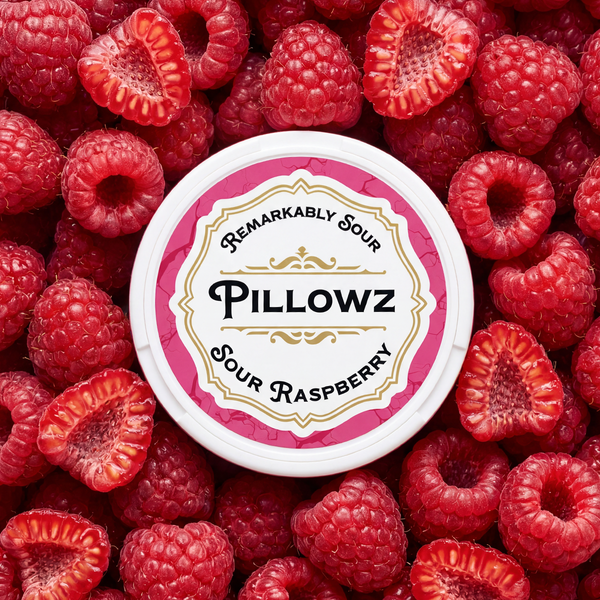Sour Raspberry nicotine pouches tin